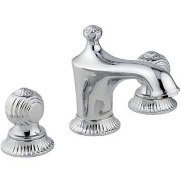 Смеситель Emmevi (Эммеви) The One Cloe, с донным клапаном для раковины на 3 отверстия, металлические ручки, хром, 98033/CR