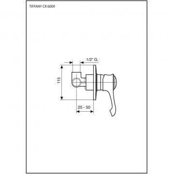 Смеситель Emmevi (Эммеви) Tiffany, встраиваемый в стену, однорычажный, хром/золото, 6009/CO