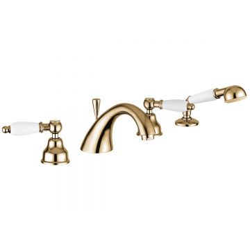 Смеситель на борт ванны Emmevi (Эммеви) Deco Ceramic, с ручным душем, цвет бронза 121120/BR