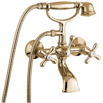 Смеситель для ванны Emmevi (Эммеви) Deco Classic, двухвентильный (излив 14 см), с набором для душа, цвет бронза 12011/BR