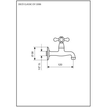 Кран для раковины Emmevi (Эммеви) Deco Classic, настенный одновентильный (излив 12 см) цвет бронза 12006/BR