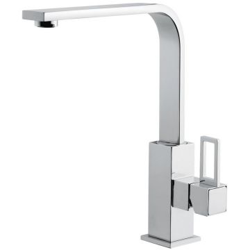 Смеситель для кухни Emmevi (Эммеви) Gea, однорычажный с поворотным изливом (излив 19,5 см), ручка со стержнем, без донного клапана, цвет хром 26007LA/CR