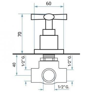 Смеситель для душа Emmevi (Эммеви) Spirit New, встраиваемый дивертер на 3 выхода, цвет хром, цвет хром 31029/CR