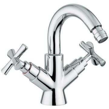 Смеситель для биде Emmevi (Эммеви) Spirit New, двухвентильный (h21,5 см) с поворотным изливом и донным клапаном, цвет черный матовый 31054/NEO