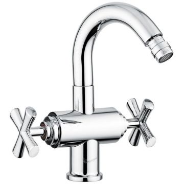 Смеситель для биде Emmevi (Эммеви) Spirit New, двухвентильный (h23 см), с донным клапаном, цвет брашированное золото 31004/ORS