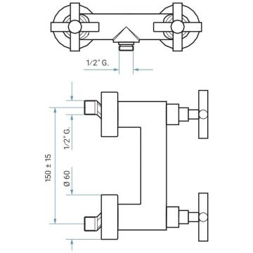 Смеситель для душа Emmevi (Эммеви) Spirit New, двухвентильный, без набора для душа, цвет брашированное золото 31002/ORS