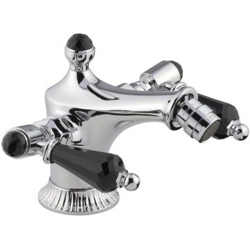 Смеситель для биде Emmevi (Эммеви) The One Atena, черные кристаллы Swarovski, цвет хром 98004LCSWNE/CR