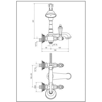 Смеситель для ванны Emmevi (Эммеви) The One Atena, с ручным душем, прозрачные кристаллы Swarovski, цвет золото 98011LCSW/OR