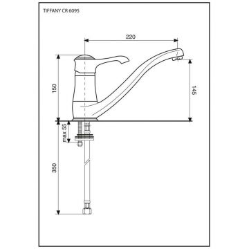 Смеситель для кухни Emmevi (Эммеви) Tiffany, с поворотным изливом, цвет белый матовый-хром 6095/BIO