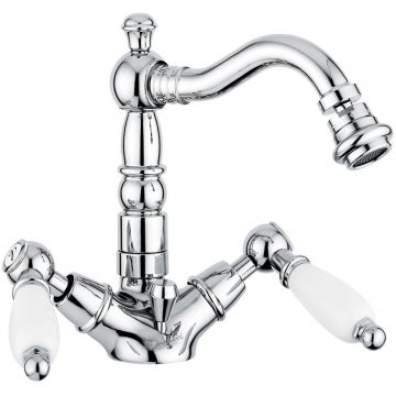Смеситель для биде Emmevi Deco Ceramic, двухрычажный, с донным клапаном, хром, 121614/CR