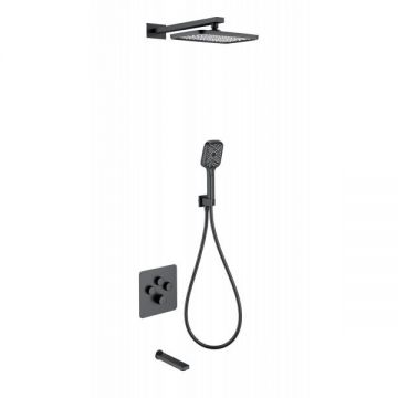 Душевая система с термостатом встраиваемая Wonzon and Woghand (Вонзон И Вогханд) , Черный матовый WW-B4005-MB