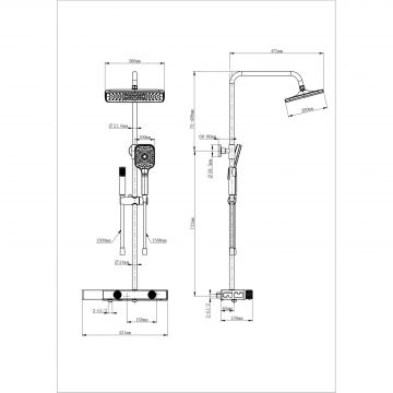 Душевая система с термостатом Wonzon and Woghand (Вонзон И Вогханд) , Брашированное золото WW-B4161-BG