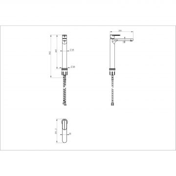 Смеситель для раковины высокий Wonzon and Woghand (Вонзон И Вогханд) , Хром WW-H1034-CR
