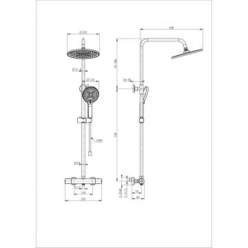 Душевая система с термостатом Wonzon and Woghand (Вонзон И Вогханд) , Белый матовый WW-B3013-T1-MW