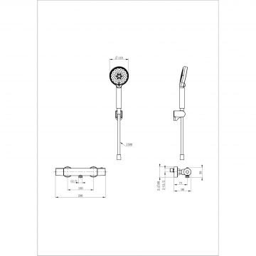 Смеситель для душа с термостатом Wonzon and Woghand (Вонзон И Вогханд) , Брашированное золото WW-B2029-A-BG
