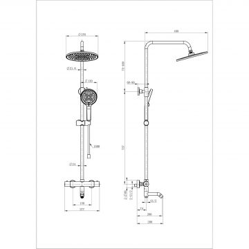 Душевая система с термостатом Wonzon and Woghand (Вонзон И Вогханд) , Белый матовый WW-B3065-T1-MW
