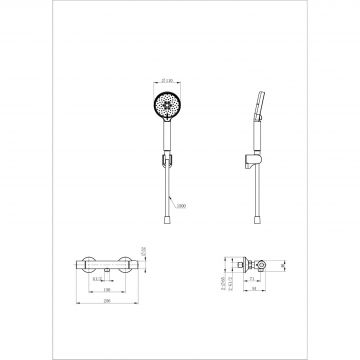Смеситель для душа с термостатом Wonzon and Woghand (Вонзон И Вогханд) , Брашированное золото WW-B2005-A-BG
