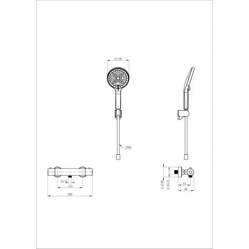 Смеситель для душа с термостатом Wonzon and Woghand (Вонзон И Вогханд) , Брашированное золото WW-B2012-A-BG
