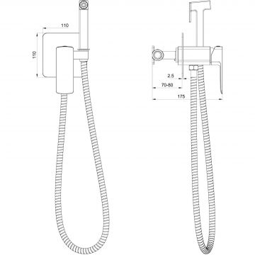 Смеситель с гигиеническим душем встраиваемый Wonzon and Woghand (Вонзон И Вогханд) , Брашированное золото WW-88829003-BG