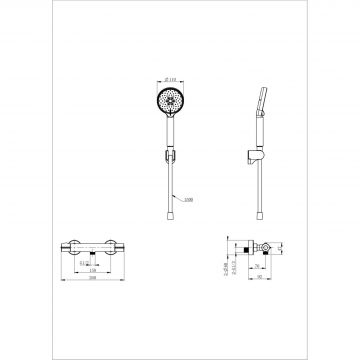 Смеситель для душа с термостатом Wonzon and Woghand (Вонзон И Вогханд) , Брашированное золото WW-B2063-A-BG