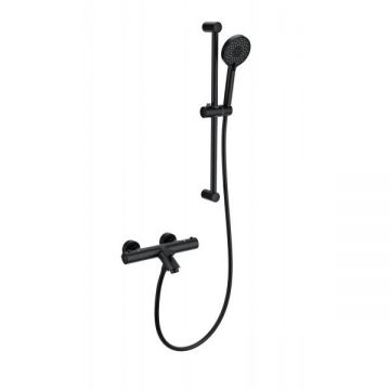 Смеситель для ванны с душевым гарнитуром и термостатом Wonzon and Woghand (Вонзон И Вогханд) , Черный матовый WW-C2002-A-MB