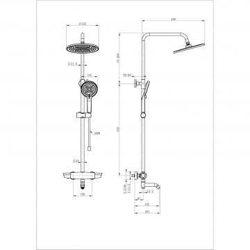 Душевая система с термостатом Wonzon and Woghand (Вонзон И Вогханд) , Хром WW-B3031-A2-CR