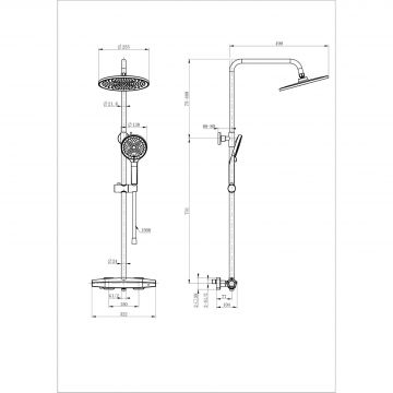Душевая система с термостатом Wonzon and Woghand (Вонзон И Вогханд) , Хром WW-B3045-A-CR