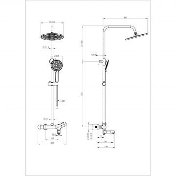 Душевая система с термостатом Wonzon and Woghand (Вонзон И Вогханд) , Белый матовый WW-B3057-A-MW