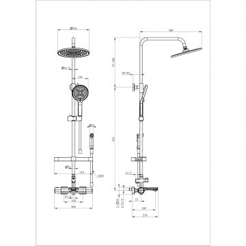 Душевая система с гигиеническим душем и термостатом Wonzon and Woghand (Вонзон И Вогханд) , Темный графит WW-C3011-A1-BGG