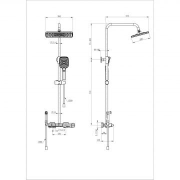 Душевая система с термостатом Wonzon and Woghand (Вонзон И Вогханд) , Белый матовый WW-B4132-A-MW