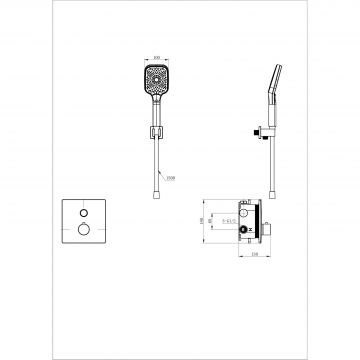 Смеситель для душа с термостатом встраиваемый Wonzon and Woghand (Вонзон И Вогханд) , Черный матовый WW-D1017-B-MB