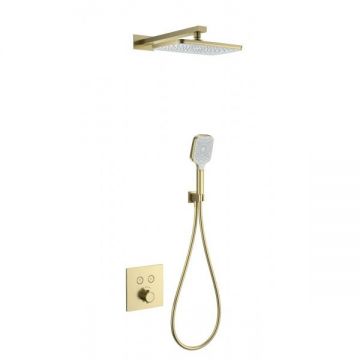 Душевая система с термостатом встраиваемая Wonzon and Woghand (Вонзон И Вогханд) , Брашированное золото WW-D2017-B-BG