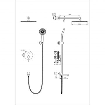 Душевая система встраиваемая Wonzon and Woghand (Вонзон И Вогханд) , Темный графит WW-88939017-BGM