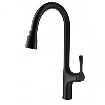 Смеситель для кухни с выдвижным изливом Wonzon and Woghand (Вонзон И Вогханд) , Черный матовый WW-AE54123-MB