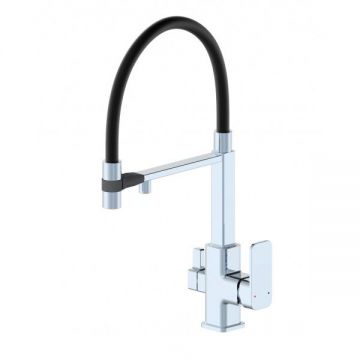 Смеситель для кухни с гибким изливом и подключением фильтра Wonzon and Woghand (Вонзон И Вогханд) , Хром WW-88458012-CR