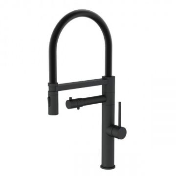 Смеситель для кухни с гибким изливом и подключением фильтра Wonzon and Woghand (Вонзон И Вогханд) , Черный матовый WW-88458007-MB