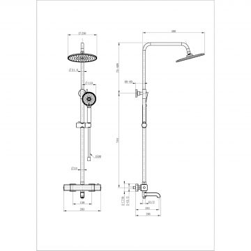 Душевая система с термостатом Wonzon and Woghand (Вонзон И Вогханд) , Хром WW-A3007-T1-CR