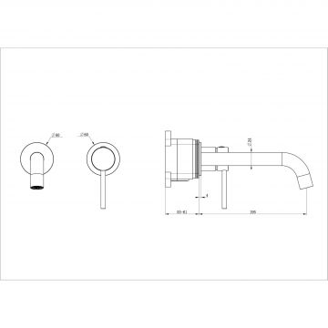 Смеситель для раковины встраиваемый Wonzon and Woghand (Вонзон И Вогханд) , Черный матовый WW-88869017-MB