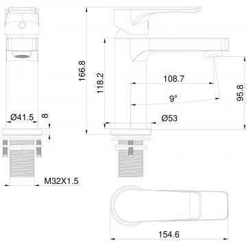 Смеситель для раковины Wonzon and Woghand (Вонзон И Вогханд) , Брашированное золото WW-A40222-BG