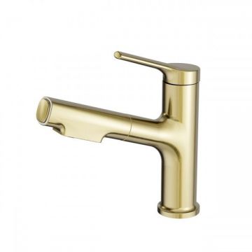 Смеситель для раковины с выдвижным изливом Wonzon and Woghand (Вонзон И Вогханд) , Брашированное золото WW-A40862-BG