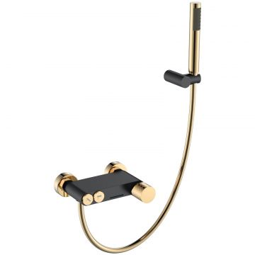 Смеситель Богеме (Boheme) Stick для ванны Black Diamond Gold 123-BG