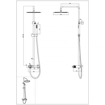 Стойка для душа Богеме (Boheme) Stick Diamond Matt Black 128-BB