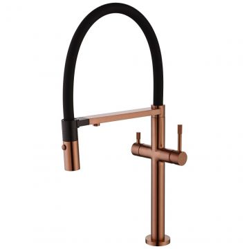 Смеситель Богеме (Boheme) для кухни Uno Copper Brushed c краном для питьевой воды 115-CB