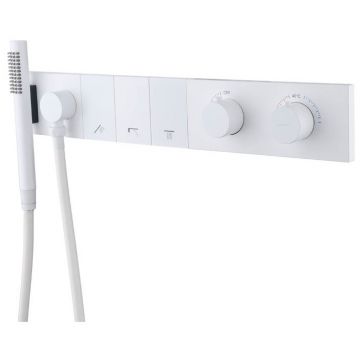 Смеситель Богеме (Boheme) Zodiac Thermo с ручным душем Matt White 133-SYS-MW