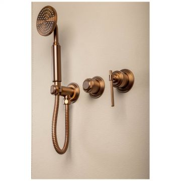 Смеситель Богеме (Boheme) встроенный + верхний+ ручной душ, Eterna Brushed Bronze 174-BRB