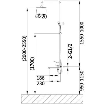 Душевая система HansenPro (ХансенПро) HL33099-P Графит