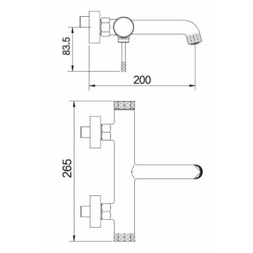 Смеситель для ванны HansenPro (ХансенПро) HL30098-D Хром/Матовое Золото