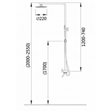 Душевая система HansenPro (ХансенПро) HL34003-C без смесителя Черный