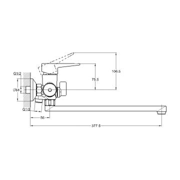 Смеситель для ванны G.Lauf NUD7-A045YB, черный