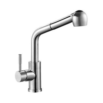 Смеситель для кухни с выдвижным изливом и режимом ″душ″ G.Lauf (Глауф) ZAP4-E090, нержавеющая сталь